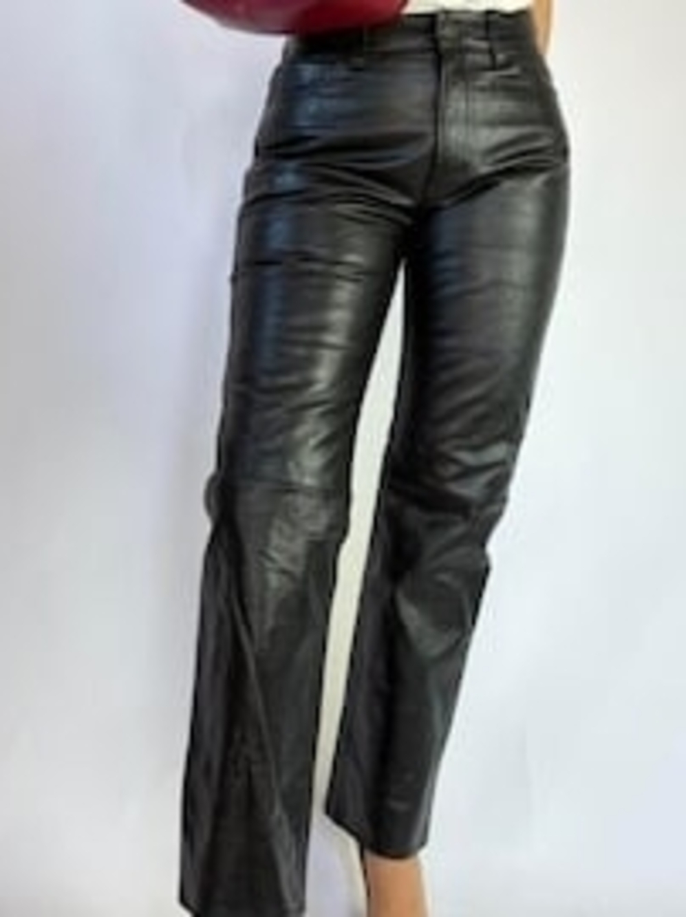 GAP Black Vegan Leather Cheeky Straight Jeans Size 26/2 Short